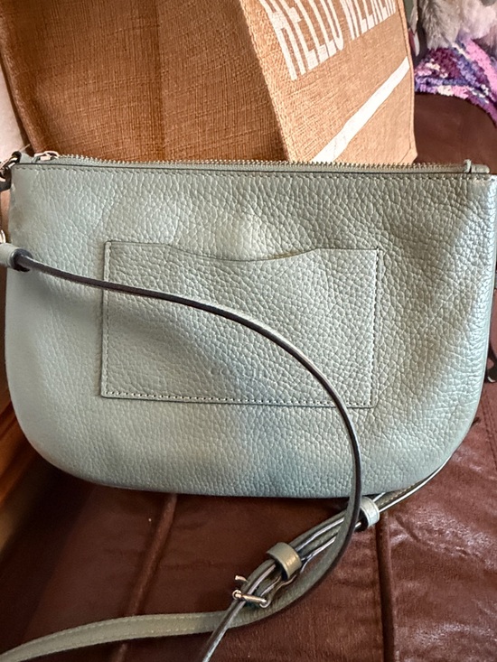 Coach Pebble Leather Crossbody Bag - Pale Blue - Picture 9 of 10